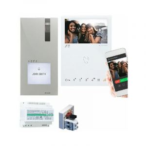 Kit vidéophone quadra 2 fils et moniteur interieur Mini mains libres Wi-Fi. accès à distance - comelit -