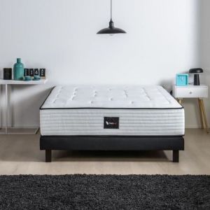 Deko Dream - Ensemble matelas + sommier bois massif 160 x 200 - 700 ressorts ensachés - Ferme - hotel sanipur multipocket