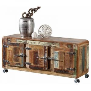 Buffet 126x40 Bois de r&eacute;cup&eacute;ration laqu&eacute; Multicolore freezy 04