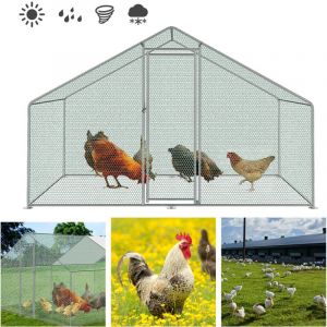 EINFEBEN Enclos poulailler grillagé avec porte latérale et toit dôme 6 m² 3x2 M