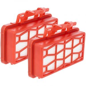 vhbw 2x filtre compatible avec Dirt Devil Infinity Rebel 52, 54, DD5501, DD5254, 50, DD5254-01, DD5500 aspirateur - filtre HEPA blanc / rouge