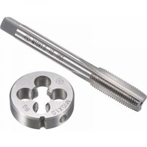 Coffret tarauds et fili&egrave;res Ensemble de tarauds et matrices m&eacute;triques M10 x 1 mm, taraud &agrave; vis &agrave; filetage machine HSS avec matrice de filetage ronde