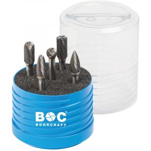 MD Set de fraises rotatives en Multibox R5 5 pi&egrave;ces// 1x 10,0 mm Forme B/C/D/F/G Bohrcraft 59001330006