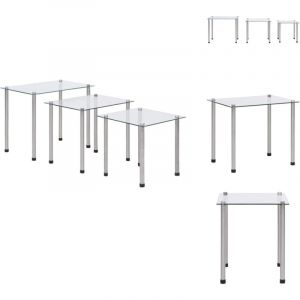 Vidaxl - Tables gigognes 3 pcs Transparent Verre tremp&eacute; - Table Basse Transparente - Set De Tables Gigognes - Meubles Design - Table D'appoint