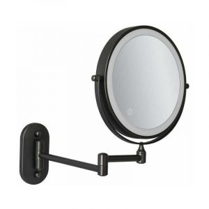 Debuns - Miroir mural led 8'' rechargeable par usb grossissant avec 1X/5X, noir,de