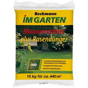 BECKMANN Anti-mousse plus engrais gazon 15 kg Engrais longue dur&eacute;e anti-mousse