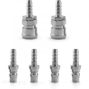 6 Pcs Embout Compresseur Air, 8mm Raccord Pneumatique Rapide Male Femelle (SH20+PH20)