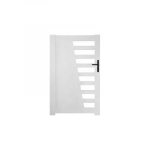 Portillon battant pvc blanc H160 x L100 cm poignée droite cambrai