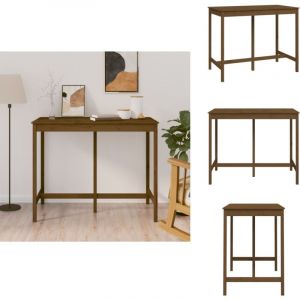 Table de bar Marron miel 140x80x110 cm Bois massif de pin - Table De Bar - Table De Reception - Table Bistro - Table En Bois - Table Design