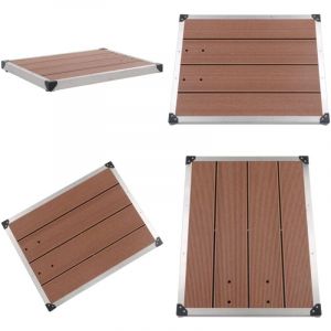 Receveur de douche extérieur wpc Inox 80x62 cm Marron - base de douche de jardin - bases de douche de jardin - Home & Living - Brun