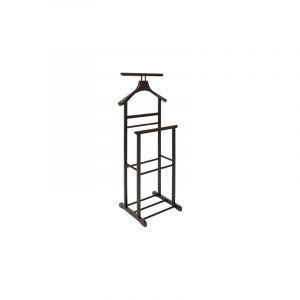 Valet de nuit , valet de chambre double en bois coloris noir - Longueur 47 x Profondeur 35 x Hauteur 103 cm