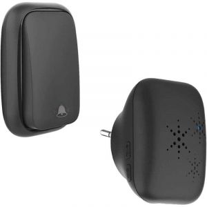 Sonnette sans Fil, Carillon et sonnette Auto Aliment&eacute;e sans Batterie Requise Carillon de Porte sans Fil, Bouton Poussoir &eacute;tanche &agrave; 150m de Port&eacute;e