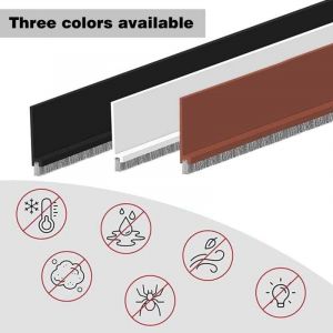 100cm Marron Joint de Porte, Joint Brosse Isolation Phonique Porte, Auto-adh&eacute;sif et Peut &ecirc;tre Coup&eacute; &agrave; la Taille, Boudin de Porte, Calfeutrer Bas de