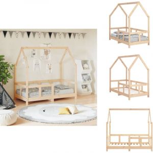 Cadre de lit pour enfant 70x140 cm bois de pin massif - Lit Bébé - Lit Enfant - Mobilier Enfant - Meuble Bois - Lit Design Enfant