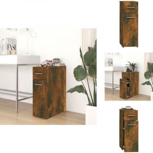 Armoire d'apothicaire Chêne fumé 20x45,5x60cm Bois d'ingénierie - Armoire D'apothicaire - Meuble Rangement - Armoire De Cuisine - Étagère Ouverte