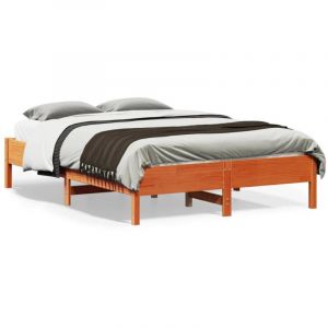 Cadre de lit sans matelas-Structure de lit cire marron 120x190cm bois pin massif 515348