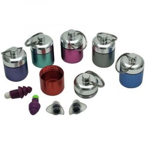 Pilulier &eacute;tanche, petit porte-cl&eacute;s, pilulier en m&eacute;tal, mini pilulier portable pour voyage en plein air, camping (4 couleurs)