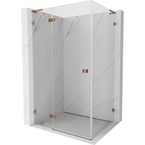 Mexen Lunar L cabine de douche ouvrante gauche 85 x 80 cm, transparent, or rose - 834L-085-080-60-00-L
