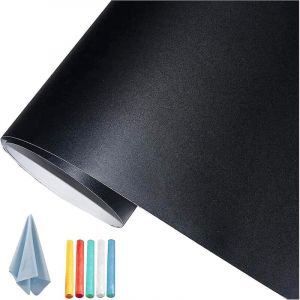 Papier peint tableau noir autocollant : 45 x 200 cm, autocollants tableau noir pour salle de classe, peinture &agrave; la craie, papier peint adh&eacute;sif