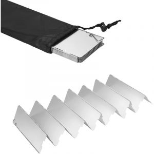 Lntyq - Pare-Vent Pliable Aluminium,Plaques Pare-Brise de Camping,Camping Plein Air Pare-Brise,Protection antivent pour réchaud à gaz Pliable,pour