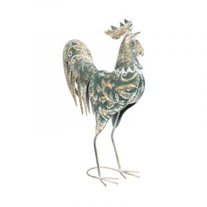 Statuette Coq D&eacute;co en M&eacute;tal 'Conor' 54cm Multicolore