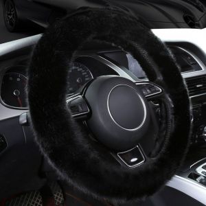 Couverture de Volant de Voiture,Volant Moumoute,Housse de Volant de Voiture en Peluche,Couvre Volant Voiture Caches,Housse de Volant d'hiver,Couvre