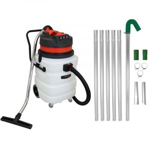Syst&egrave;me d'Entretien Goutti&egrave;re Aspirateur 90 L 2 en 1 3000 W 82 dB & Perche de Nettoyage Embout d'Aspiration pour Goutti&egrave;re Extensible 1,2 m &agrave; 7,2 m ⌀