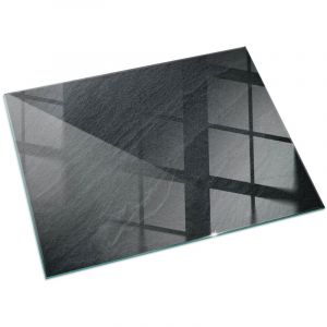 Plaque de protection Rectangulaire en verre tremp&eacute; de sol d&eacute;corative imprim&eacute;e sous chemin&eacute;e Texture de pierre naturelle 60x40 cm