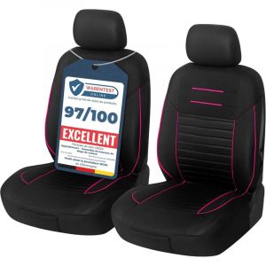 Housses de Si&egrave;ge de Voiture Avant Universelle Noir Rose Housse de Sieges Auto Universel pour Conducteur et Passager