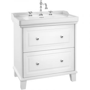 Roca - Pack Unik élément bas 2 tiroirs + lavabo 3 trous carmen