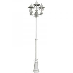 Harms - Lampadaire lampadaire en aluminium candélabre lampe de jardin lampe de chemin de terrasse lampe d'extérieur en verre blanc clair, moulé sous
