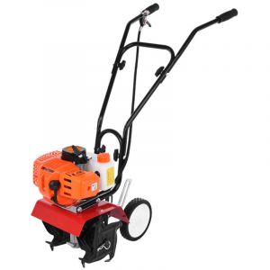 FLASIDU - Motobineuse thermique - scarificateur 4 lames - 52cc - moteur deux temps refroidi par air - puissance moteur 3HP/1,65KW - vitesse 9000r/min