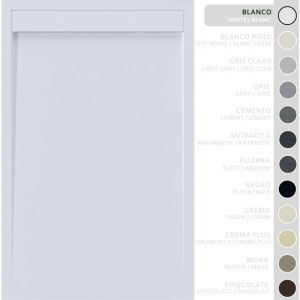 Soulbath - Receveur de Douche -R&eacute;sine -Gel Coat -Texture Lisse/Pierre -Antid&eacute;rapant -Couleur Blanc 190x90 Extra plat 3Cm Conception Minimaliste