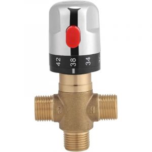 Dpzo - Robinet Mitigeur Thermostatique en Laiton 15mm Robinet temp&eacute;rature Fixe pour lavabo Cuisine Salle de Bain G1/2 35-45 ℃