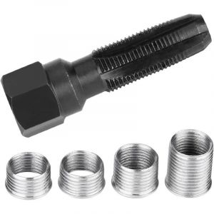 Kit de R&eacute;paration de Filetage de Bougie d'allumage m14x1.25, R&eacute;paration Filetage m14 avec 4 Accessoires Taraud,R&eacute;paration Filetage Bougies de