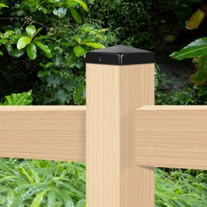 Einfeben 10x Chapeau de poteau Pyramides Capuchons Chapeau de clôture Robuste Noir 91mm
