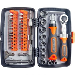 38 en 1 Ensemble Complet D'outils de R&eacute;paration de Maisons, Boite &agrave; Cliquet Tournevis Multifonction, Coffret Tournevis Cle a Cliquet Coffret, pour