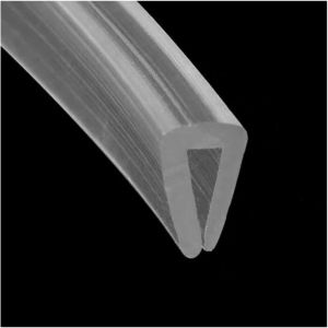 Bande d'étanchéité en caoutchouc pour profilé en U, 2 m (6,56 pi), profilé en silicone transparent pour bordure de 2 à 3 mm.