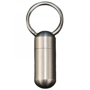 1 paquet de micro porte-cl&eacute;s porte-pilule, &eacute;tui &agrave; pilules portable en alliage de titane de taille mini, &eacute;tanche et l&eacute;ger porte-cl&eacute;s pilulier pour