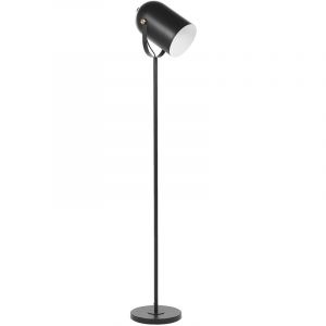 Lampadaire Lampe de Sol en Métal Noir avec Elements Dorés E27 Max 40W Ajout Idéal pour Salon ou Chambre au Style Minimaliste et Industriel Beliani