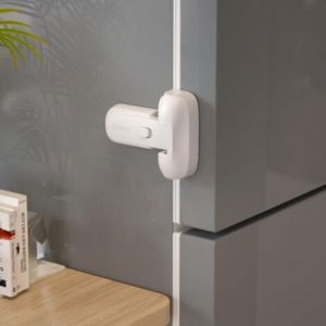 (Blanc)1 Pack &agrave; l&rsquo;&eacute;preuve des enfants R&eacute;frig&eacute;rateur/R&eacute;frig&eacute;rateur/Cong&eacute;lateur Serrure de porte Appliquer , pas besoin d&rsquo;outils ou de perceuse