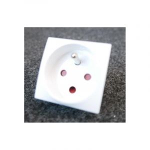 Schneider Electric - Prise 2P+T 16A &agrave; detrompage m&eacute;canique 45-90&deg; blanc antimicrobien 45x45mm altira