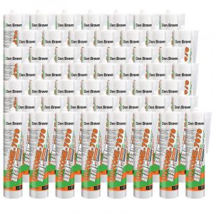 50x Mastic silicone neutre b&acirc;timent 7070 Plus blanc 300ml DEN BRAVEN