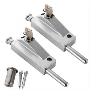 (argent) 2 pi&egrave;ces Verrou de porte en alliage d'aluminium, verrou de sol, verrou de s&eacute;curit&eacute; antivol, verrou de porte tournante