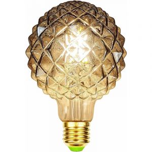 Ersandy - Rétro Ampoules led Filament Edison Ampoules 4W Fumée Verre 220/240V E27 Cristal Ampoules Décoratives Art Déco G95 Cristal (Ananas) [Classe