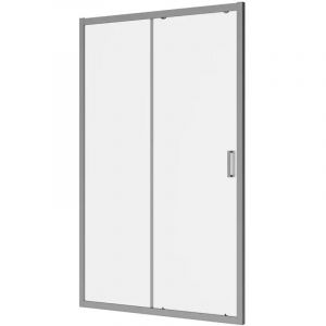 Porte de douche coulissante pour niche 150 cm Profils en aluminium chrom&eacute; Verre opaque 6mm Ajustable 147-151 cm h190 - R&eacute;versible Mod. sicilienne