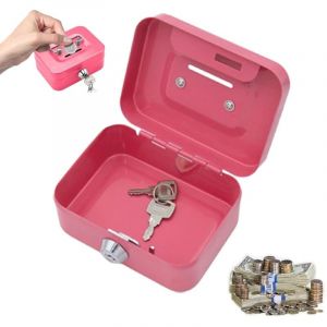 Petite Caisse Forte, Caisse à monnaie, 11,5 x 8,5 x 5,8 cm, Caisse en Acier Tirelire avec Fente pour Pieces, Coffre fort, Élégante caisse à monnaie,