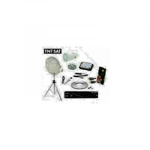 Hdme - pack satellite camping tntsat Trepied + Parabole pliable + Recepteur tntsat + kit 1097 + kit coaxial