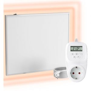 Viesta - Chauffage mural infrarouge avec thermostat [INCL.TH12 thermostat] – Radiateur mural à infrarouge – Chauffage infrarouge en cristal de