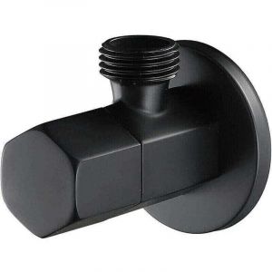 Odipie - jamais UTILISÉ]Noir Robinet D'arret wc Laiton Vanne D'arret de Robinet G1/2' Triangulaire Valve pour Douchette Douche Salle de Bain